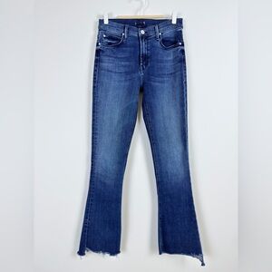 MOTHER Dark Blue High-Rise Flare Jeans
